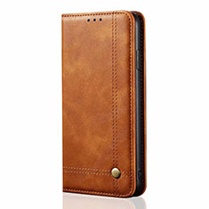 Leather Case Stands Flip Cover Holder for Oppo A12e Light Brown