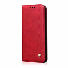 Leather Case Stands Flip Cover Holder for Oppo A12e Red