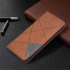 Leather Case Stands Flip Cover Holder for Oppo A35 Brown