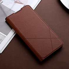 Leather Case Stands Flip Cover Holder for Oppo A91 Brown