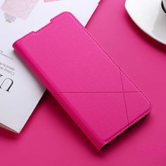 Leather Case Stands Flip Cover Holder for Oppo A91 Hot Pink