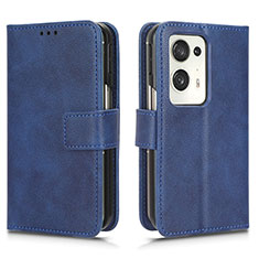 Leather Case Stands Flip Cover Holder for Oppo Find N2 5G Blue