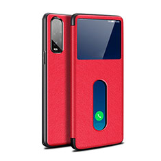 Leather Case Stands Flip Cover Holder for Oppo Find X2 Red