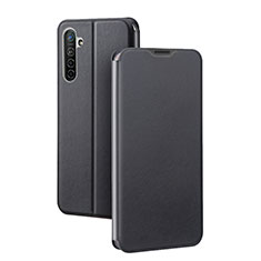 Leather Case Stands Flip Cover Holder for Oppo K5 Black