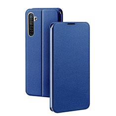 Leather Case Stands Flip Cover Holder for Oppo K5 Blue
