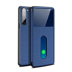 Leather Case Stands Flip Cover Holder for Oppo K7 5G Blue