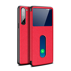 Leather Case Stands Flip Cover Holder for Oppo K7 5G Red
