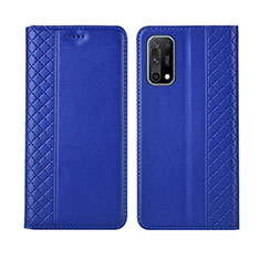 Leather Case Stands Flip Cover Holder for Oppo K7x 5G Blue