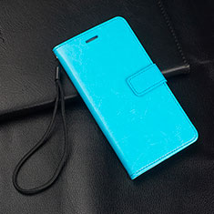 Leather Case Stands Flip Cover Holder for Oppo Reno Ace Sky Blue