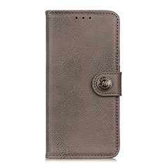 Leather Case Stands Flip Cover Holder for Oppo Reno4 Lite Gray