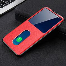 Leather Case Stands Flip Cover Holder for Oppo Reno5 5G Red