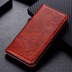 Leather Case Stands Flip Cover Holder for Realme 7 Pro Brown