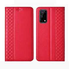 Leather Case Stands Flip Cover Holder for Realme V5 5G Red
