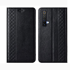 Leather Case Stands Flip Cover Holder for Realme X3 SuperZoom Black