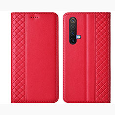 Leather Case Stands Flip Cover Holder for Realme X50t 5G Red