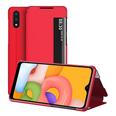 Leather Case Stands Flip Cover Holder for Samsung Galaxy A01 SM-A015 Red