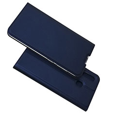 Leather Case Stands Flip Cover Holder for Samsung Galaxy A20 Blue
