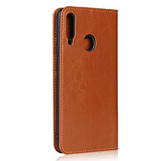 Leather Case Stands Flip Cover Holder for Samsung Galaxy A20s Light Brown