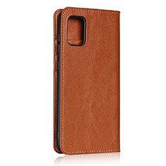Leather Case Stands Flip Cover Holder for Samsung Galaxy A31 Orange