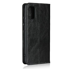 Leather Case Stands Flip Cover Holder for Samsung Galaxy A41 Black