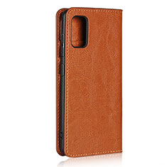 Leather Case Stands Flip Cover Holder for Samsung Galaxy A41 Orange