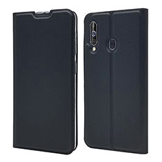 Leather Case Stands Flip Cover Holder for Samsung Galaxy A60 Black