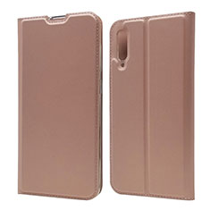 Leather Case Stands Flip Cover Holder for Samsung Galaxy A70 Rose Gold