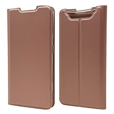 Leather Case Stands Flip Cover Holder for Samsung Galaxy A80 Rose Gold