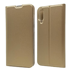 Leather Case Stands Flip Cover Holder for Samsung Galaxy A90 5G Gold