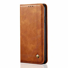 Leather Case Stands Flip Cover Holder for Samsung Galaxy M21s Orange