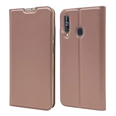 Leather Case Stands Flip Cover Holder for Samsung Galaxy M40 Rose Gold