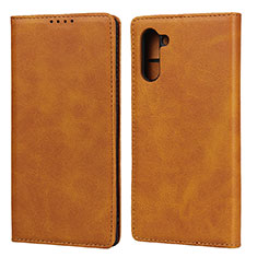 Leather Case Stands Flip Cover Holder for Samsung Galaxy Note 10 5G Orange