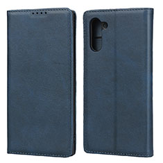 Leather Case Stands Flip Cover Holder for Samsung Galaxy Note 10 Blue