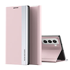 Leather Case Stands Flip Cover Holder for Samsung Galaxy S21 FE 5G Pink