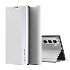 Leather Case Stands Flip Cover Holder for Samsung Galaxy S22 Plus 5G White