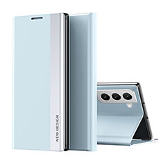 Leather Case Stands Flip Cover Holder for Samsung Galaxy S23 5G Mint Blue