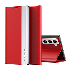 Leather Case Stands Flip Cover Holder for Samsung Galaxy S23 5G Red