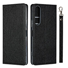 Leather Case Stands Flip Cover Holder for Sony Xperia 1 II Black