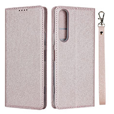 Leather Case Stands Flip Cover Holder for Sony Xperia 1 II Pink