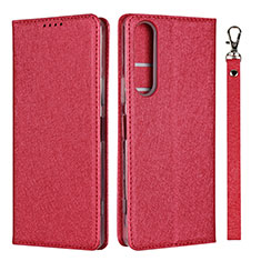 Leather Case Stands Flip Cover Holder for Sony Xperia 1 II Red