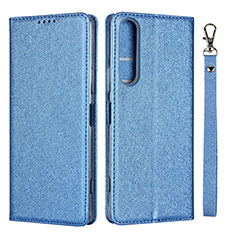 Leather Case Stands Flip Cover Holder for Sony Xperia 1 II Sky Blue