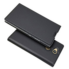 Leather Case Stands Flip Cover Holder for Sony Xperia L2 Black
