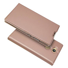 Leather Case Stands Flip Cover Holder for Sony Xperia L2 Rose Gold