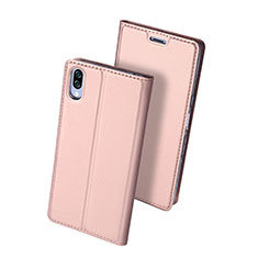 Leather Case Stands Flip Cover Holder for Sony Xperia L3 Rose Gold