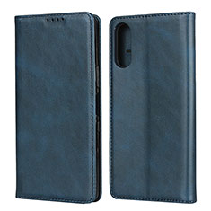 Leather Case Stands Flip Cover Holder for Sony Xperia L4 Blue