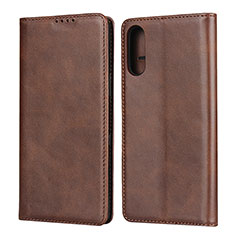 Leather Case Stands Flip Cover Holder for Sony Xperia L4 Brown