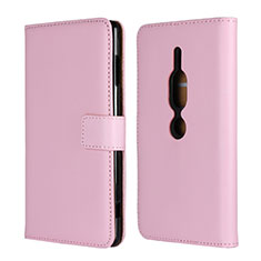 Leather Case Stands Flip Cover Holder for Sony Xperia XZ2 Premium Pink