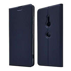 Leather Case Stands Flip Cover Holder for Sony Xperia XZ3 Blue