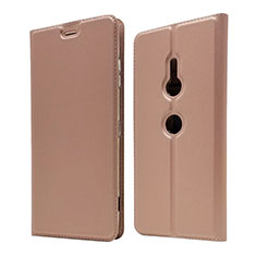 Leather Case Stands Flip Cover Holder for Sony Xperia XZ3 Rose Gold