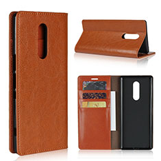 Leather Case Stands Flip Cover Holder for Sony Xperia XZ4 Orange